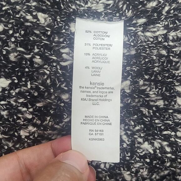 Kensie Black Combo CottonTweed Sweater Vest XS - Picture 10 of 10